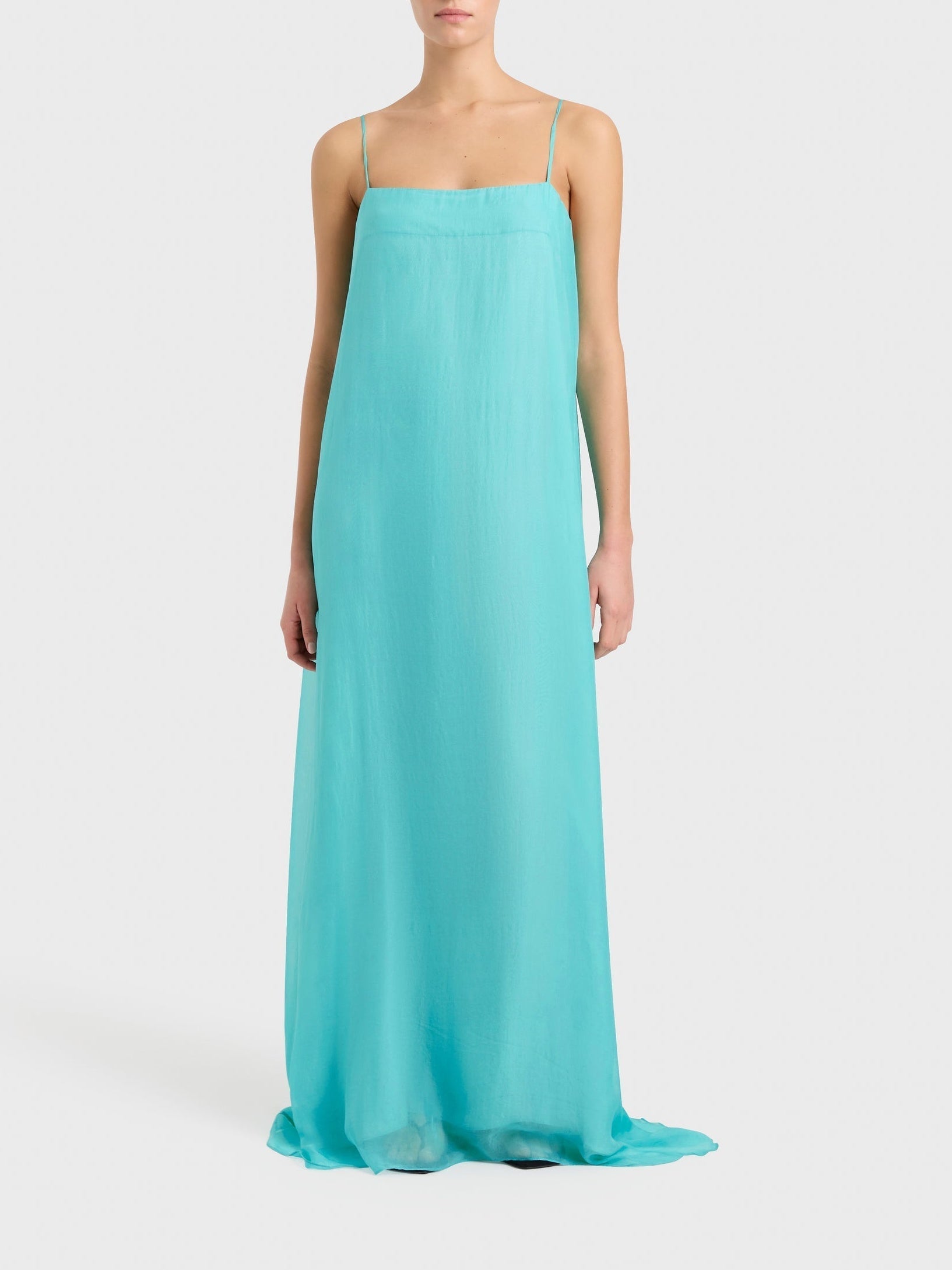 Elegant Spaghetti-Strap Column Maxi Dress