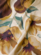 Elegant Hand-Drawn Botanical Motifs Maxi Dress
