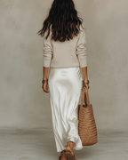 Isla Satin Midi Dress & Sweater