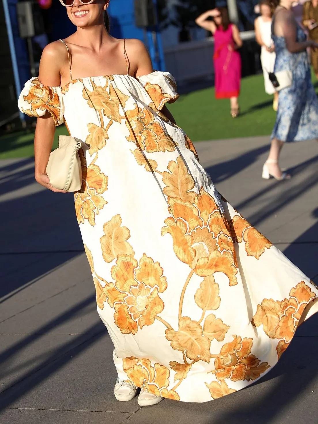 Floral Print Sling Dress - Flowy Summer Sundress with Delicate Straps