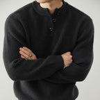 Ashbourne Henley Knit Sweater - Cozy Classic Style