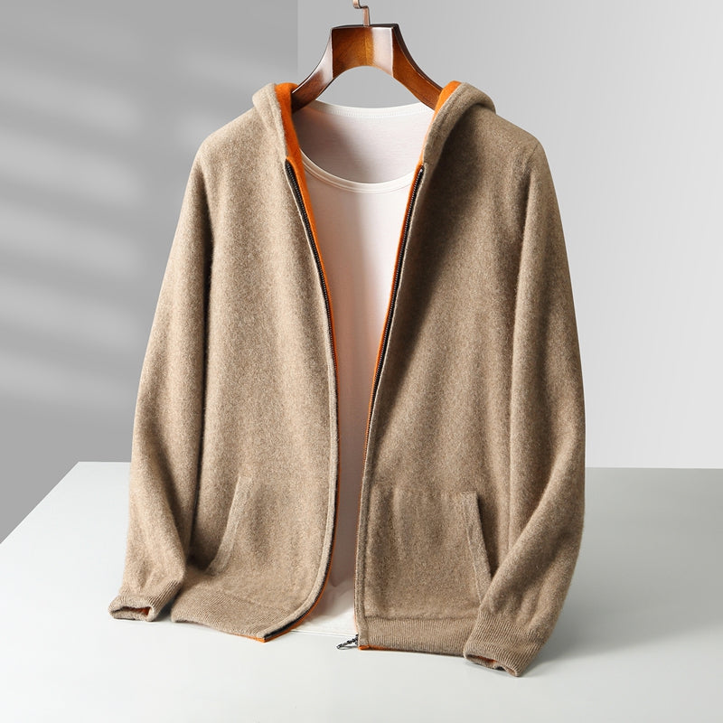 Cyrus Reversible Cashmere Hoodie - Luxuriously Soft, Two-in-One Design