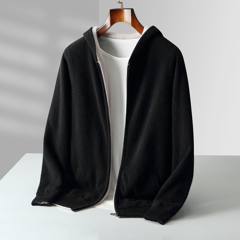 Cyrus Reversible Cashmere Hoodie - Luxuriously Soft, Two-in-One Design