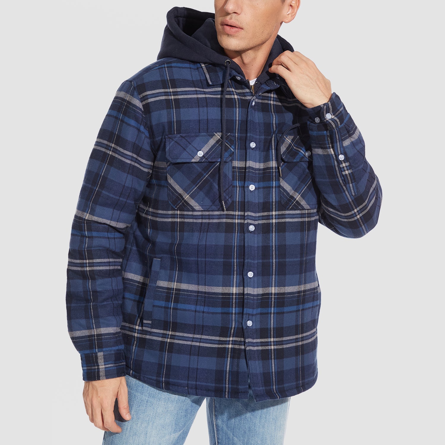 Harry Flannel Jacket with Detachable Hood – Cozy, Versatile Outerwear