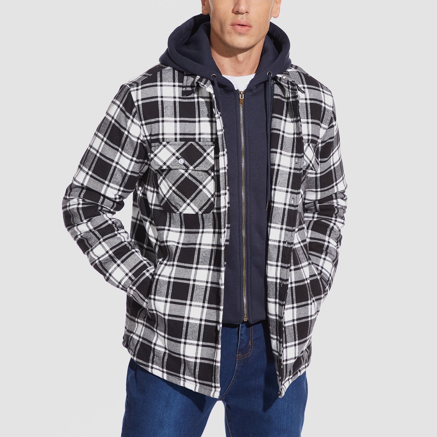 Harry Flannel Jacket with Detachable Hood – Cozy, Versatile Outerwear