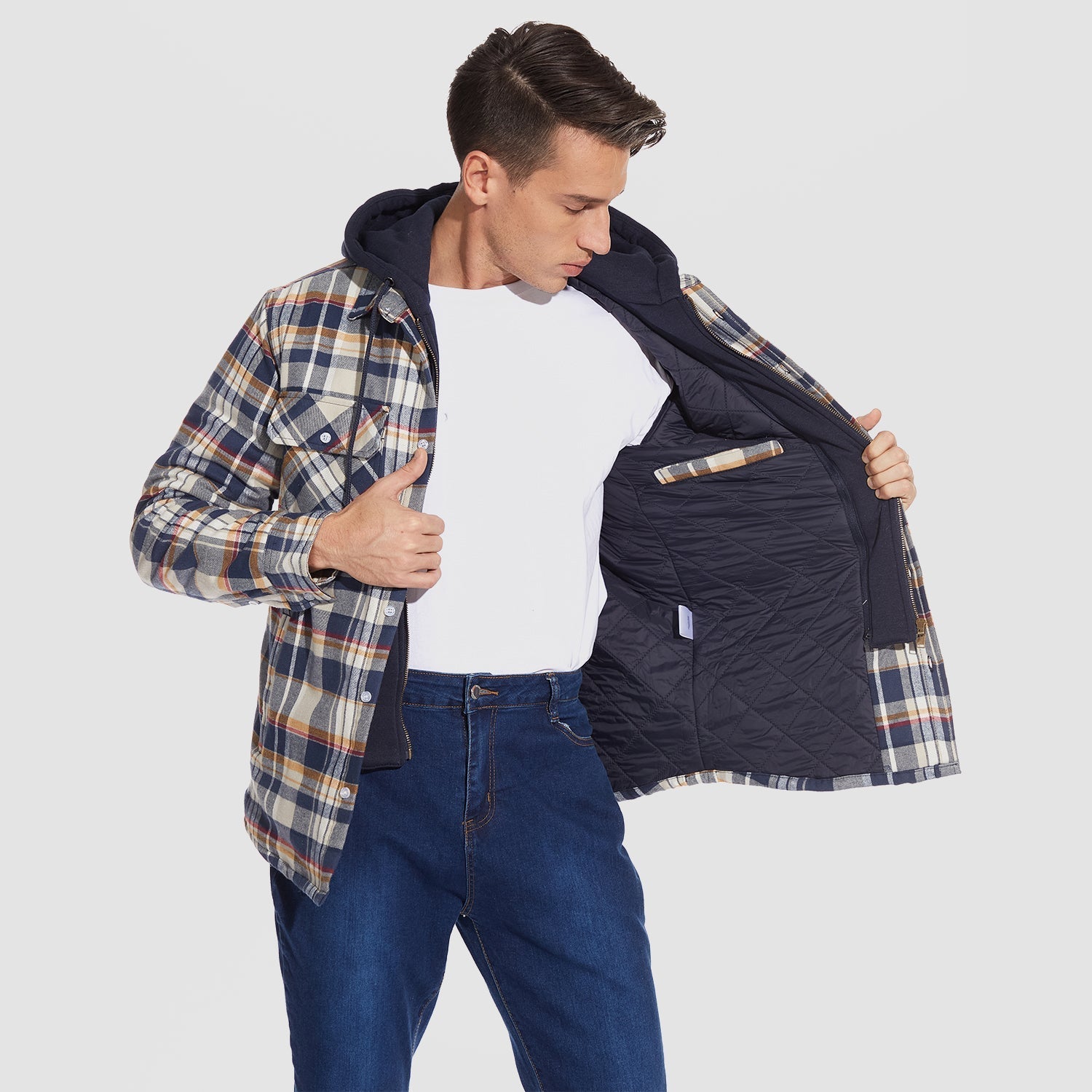 Harry Flannel Jacket with Detachable Hood – Cozy, Versatile Outerwear