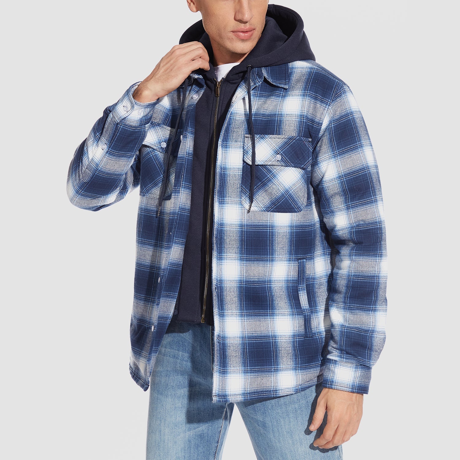 Harry Flannel Jacket with Detachable Hood – Cozy, Versatile Outerwear