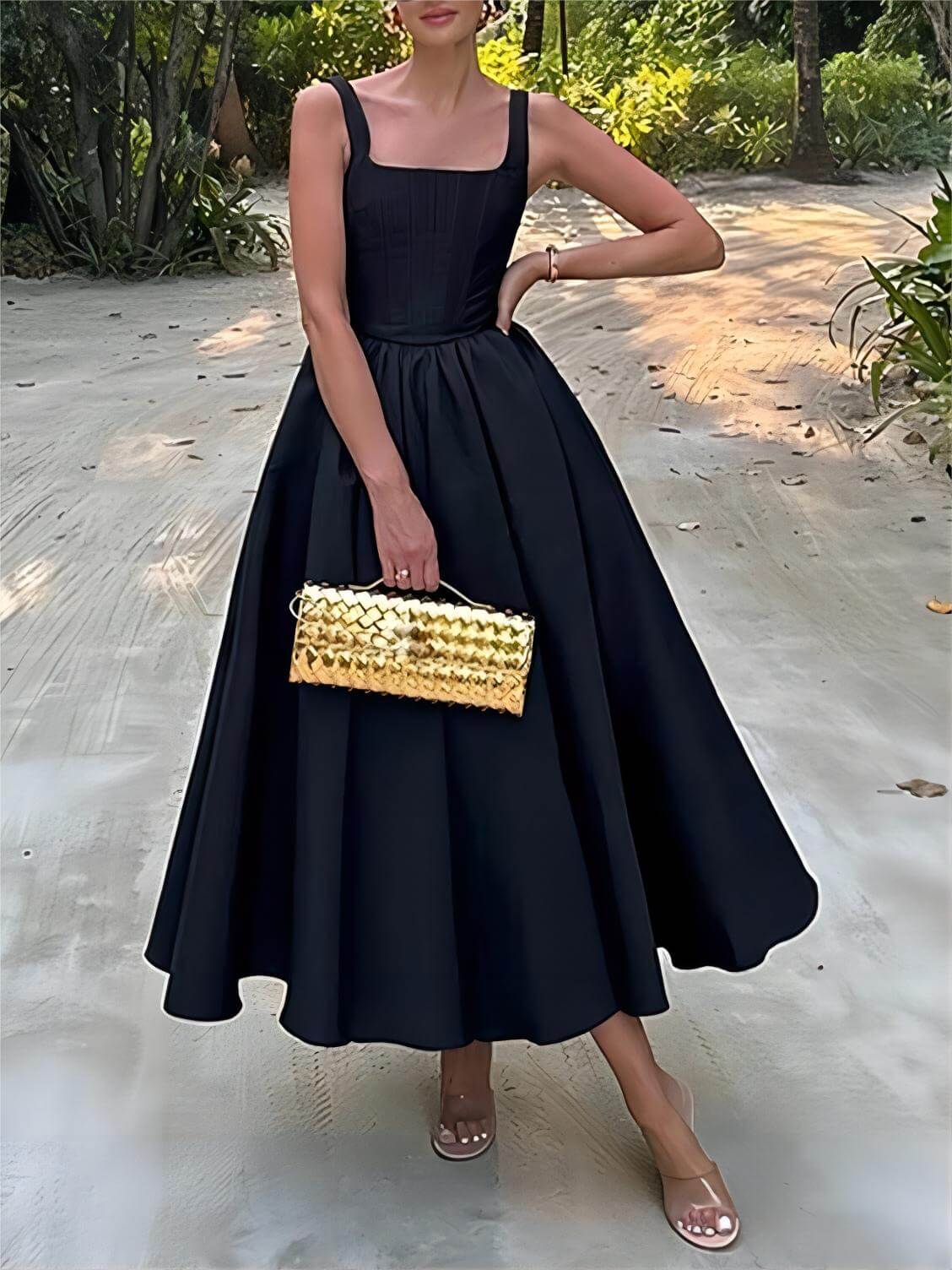 Chic Off-Shoulder Strapless Maxi Dress - Elegant Sleeveless Style