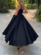 Chic Off-Shoulder Strapless Maxi Dress - Elegant Sleeveless Style