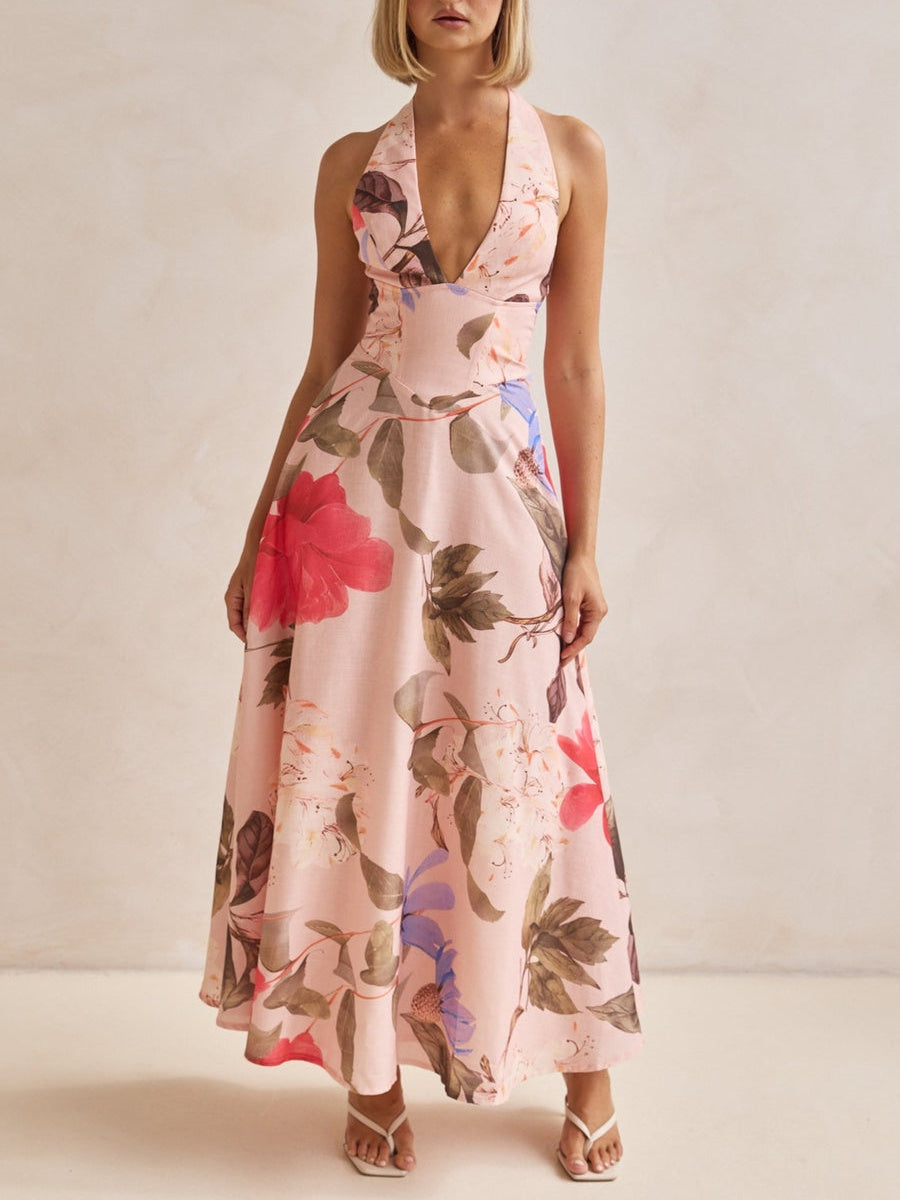 Glamorous Plunging V-Neck Maxi Dress
