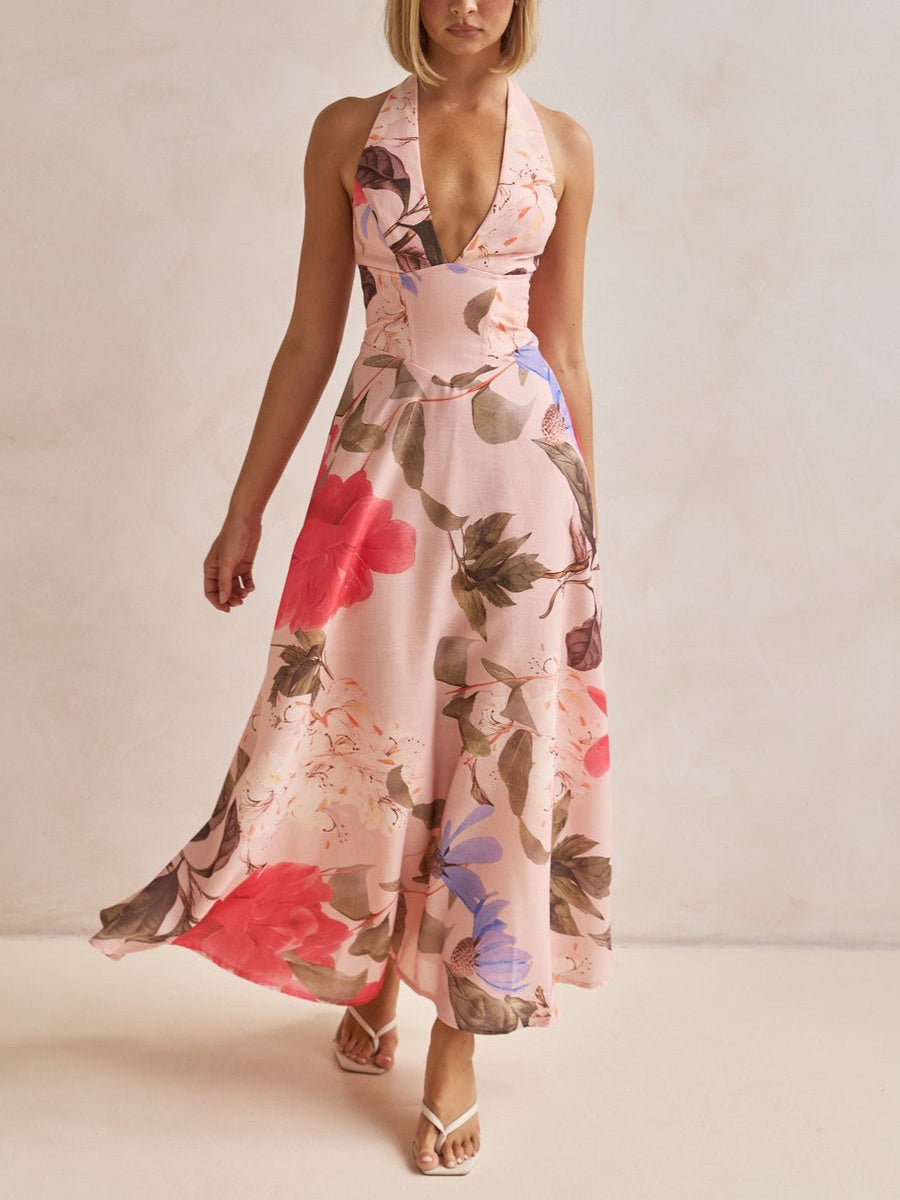 Glamorous Plunging V-Neck Maxi Dress