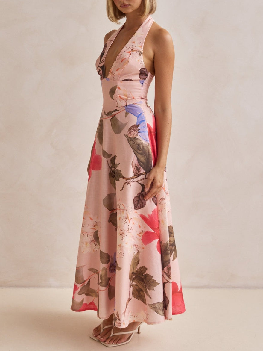 Glamorous Plunging V-Neck Maxi Dress