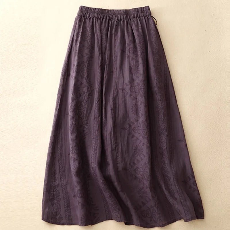 Margaux Floral Midi Skirt - Elegant Floral Print, Flowy Midi Length