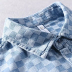 Mason Checkered Denim Shirt - Timeless Style, Durable Button-Front