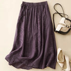 Margaux Floral Midi Skirt - Elegant Floral Print, Flowy Midi Length