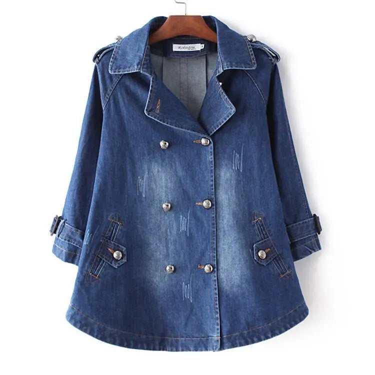Everyday Denim Cape Coat - Effortless Chic for Daily Wear