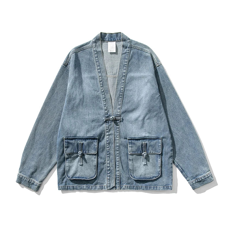 Vintage Wash Denim Kimono Jacket