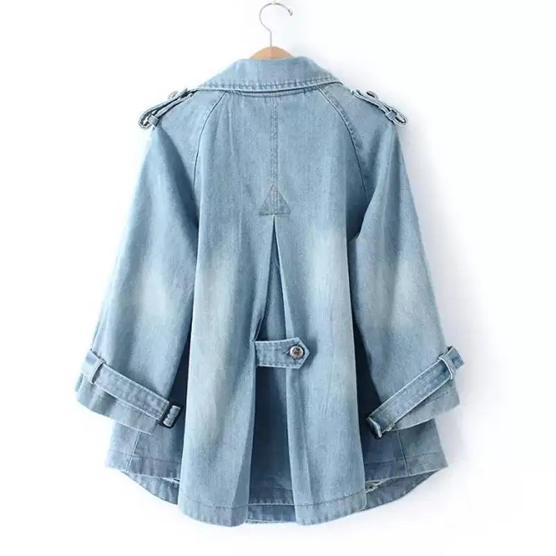 Everyday Denim Cape Coat - Effortless Chic for Daily Wear