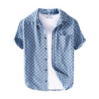 Mason Checkered Denim Shirt - Timeless Style, Durable Button-Front