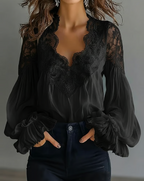 Quinn Floral Blouse - Delicate Flower Print, Lightweight & Flattering