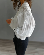Quinn Floral Blouse - Delicate Flower Print, Lightweight & Flattering