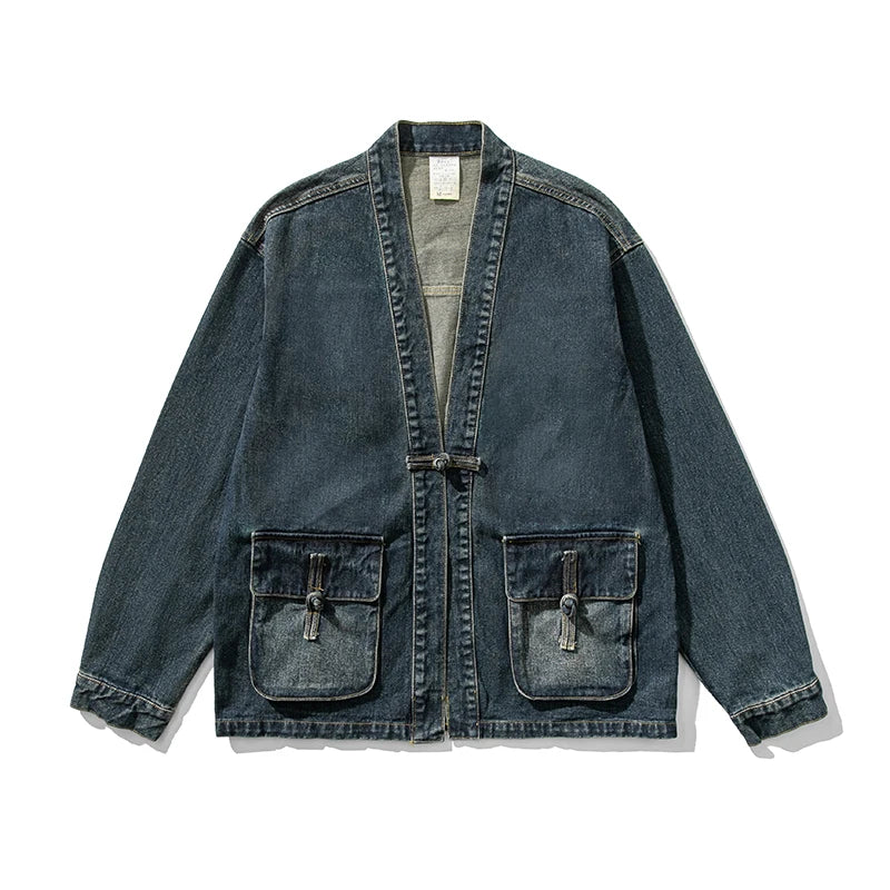 Vintage Wash Denim Kimono Jacket