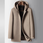 Premium 100% Wool Hooded Coat – Cozy, Warm & Elegant