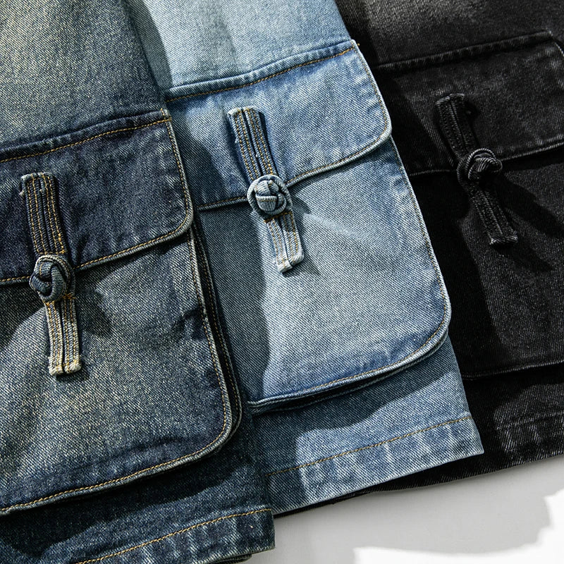 Vintage Wash Denim Kimono Jacket
