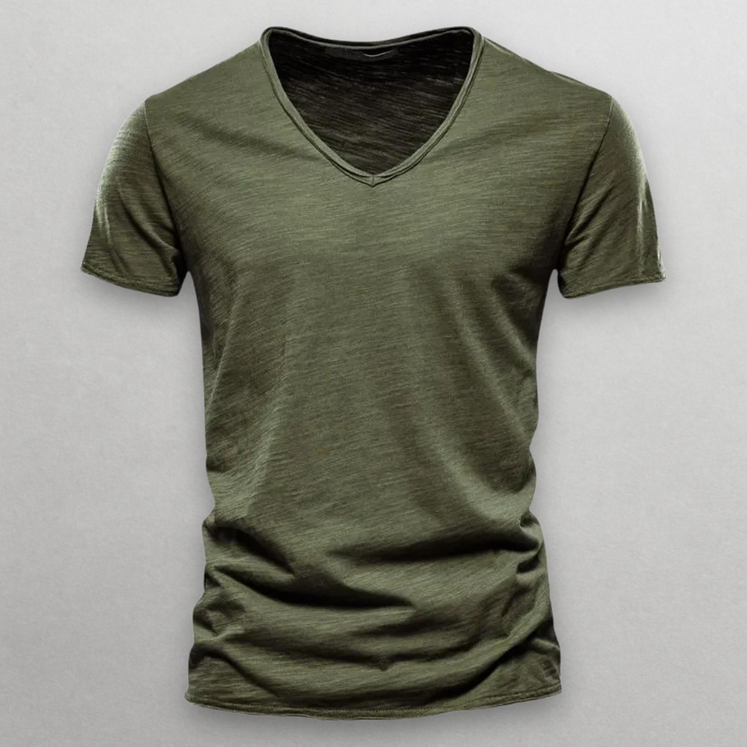 NORI V-Neck Cotton T-Shirt – Soft, Breathable Everyday Essential