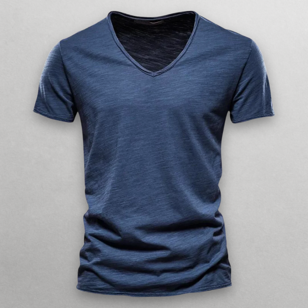 NORI V-Neck Cotton T-Shirt – Soft, Breathable Everyday Essential