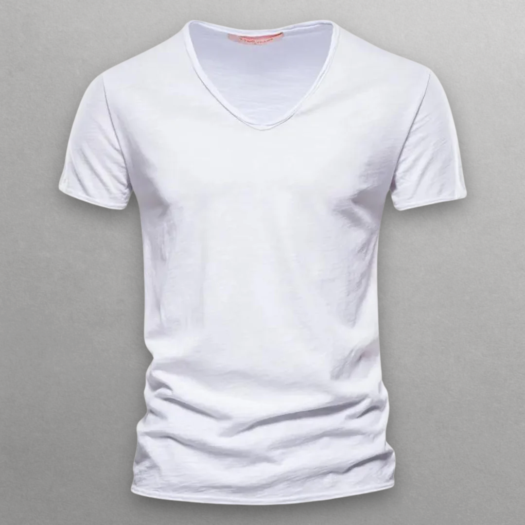 NORI V-Neck Cotton T-Shirt – Soft, Breathable Everyday Essential