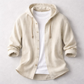 Mason Linen Hooded Long Sleeve Shirt