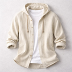 Mason Linen Hooded Long Sleeve Shirt