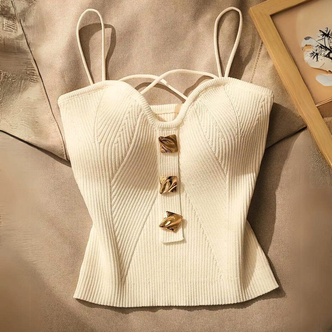 Elena Ribbed Corset Top - Figure-Flattering, Sculpted Silhouette