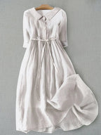Women's Summer Lace-Up Waist Dress - Timeless Comfort & Style