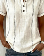 Aria Linen Button Top