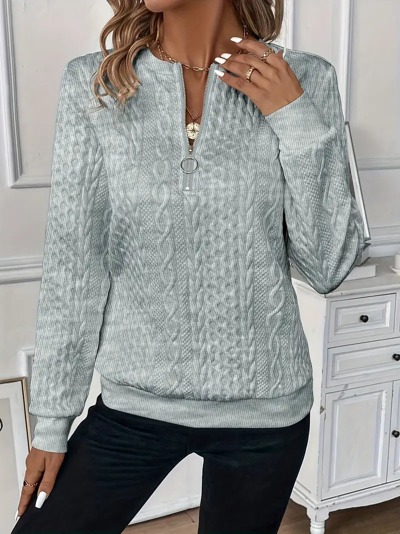 Amy | Cozy Zip-Front Knit Sweater