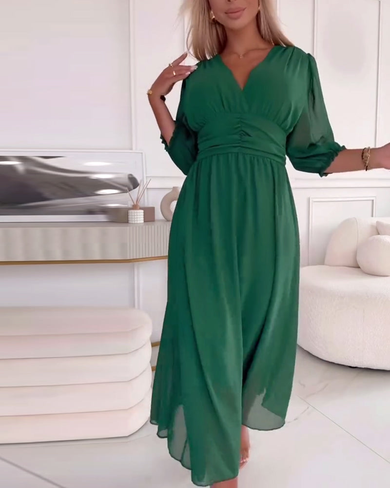 Mira Waist-Cinched Midi Dress