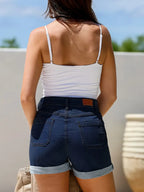 Lila Vintage-Style Stretch Denim Shorts