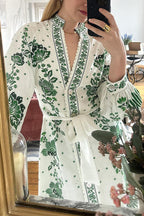 One-of-a-Kind Print Button-Down Maxi Dress with Long-Sleeve Shirt-Style Top