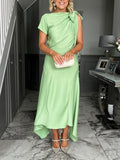 Chic Cowl-Neck Asymmetrical Evening Dress