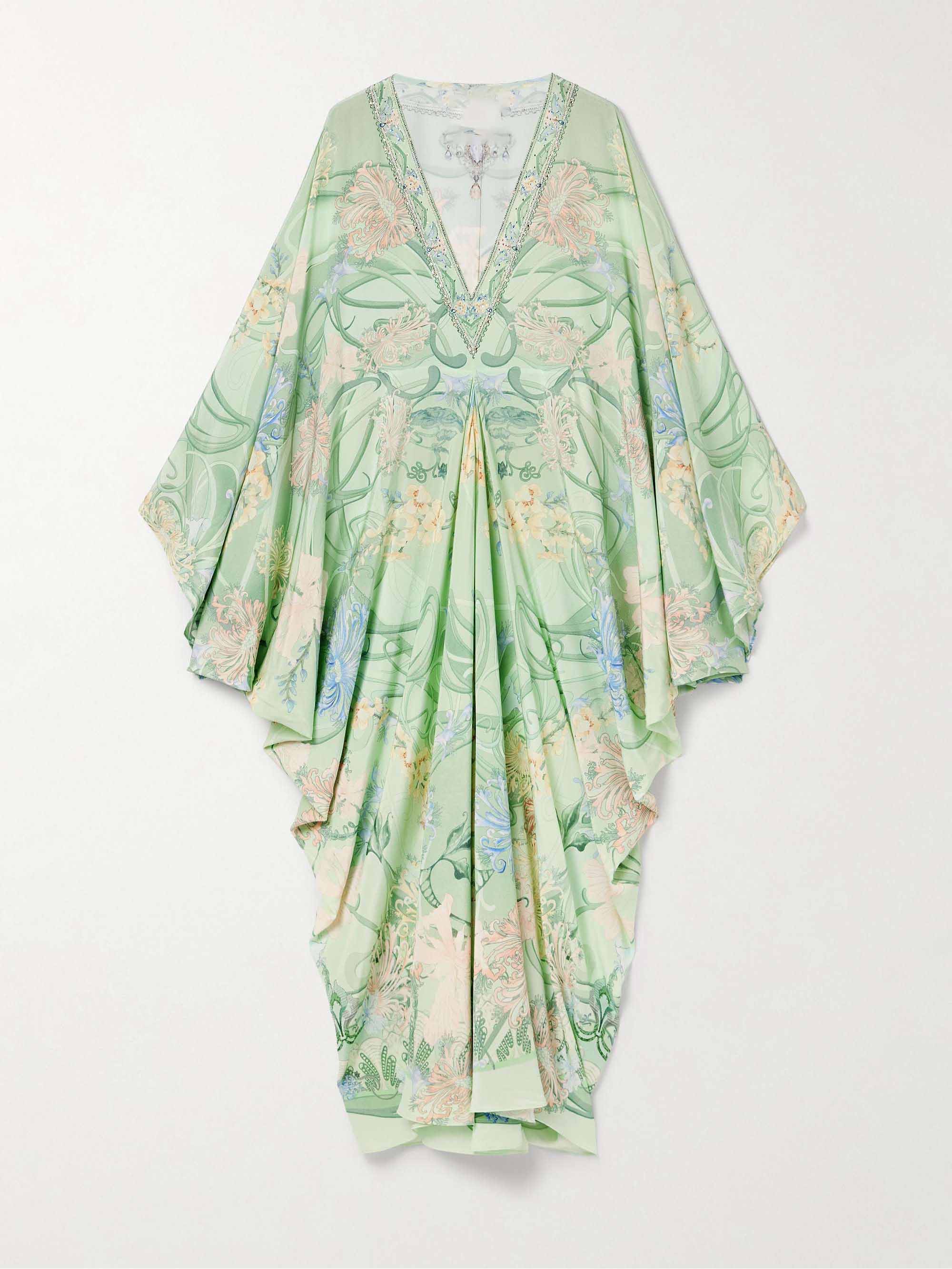 Chic Floral Print V-Neck Oversized Midi Dress