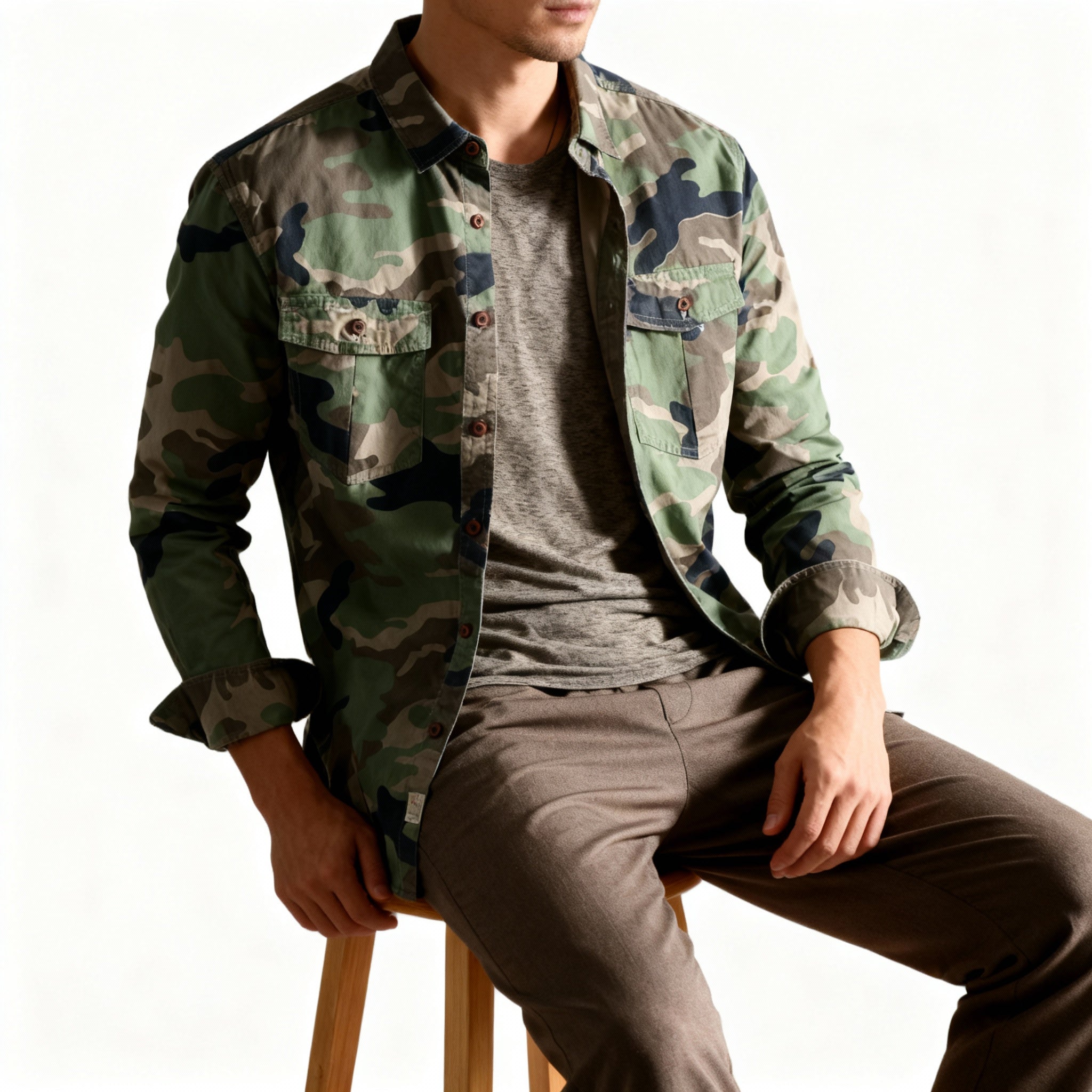 KELLAN CAMO JACKET - Rugged Military-Style Camo Outerwear
