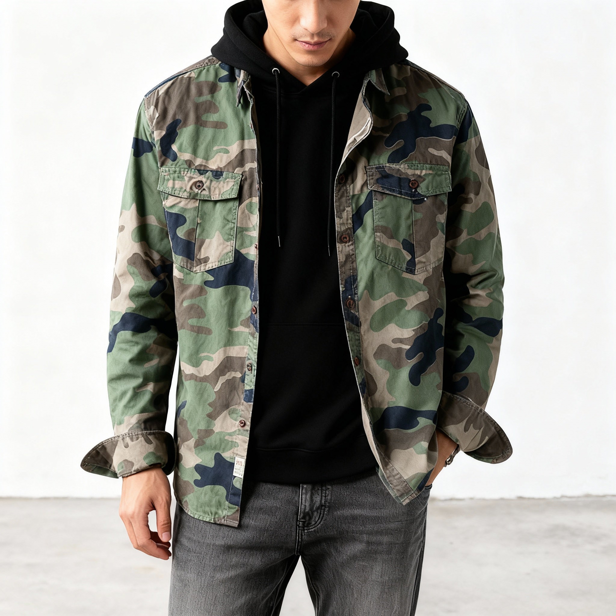 KELLAN CAMO JACKET - Rugged Military-Style Camo Outerwear