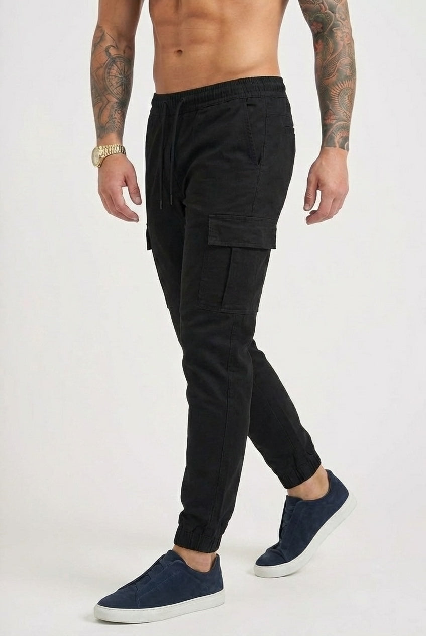 Olympus Black Cargo Jogger Pants