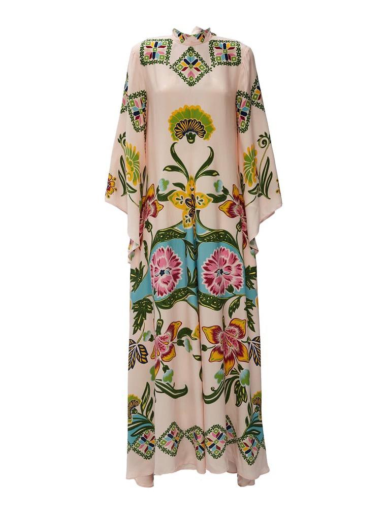 Radiant Sunshine Floral Print Maxi Dress with a Flowing Silhouette