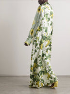 Delicate Floral and Fruit-Print Maxi Dress for Effortless Summer Style