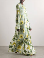 Delicate Floral and Fruit-Print Maxi Dress for Effortless Summer Style