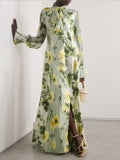 Delicate Floral and Fruit-Print Maxi Dress for Effortless Summer Style