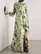 Delicate Floral and Fruit-Print Maxi Dress for Effortless Summer Style